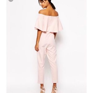 Asos Bardot ruffle jumpsuit